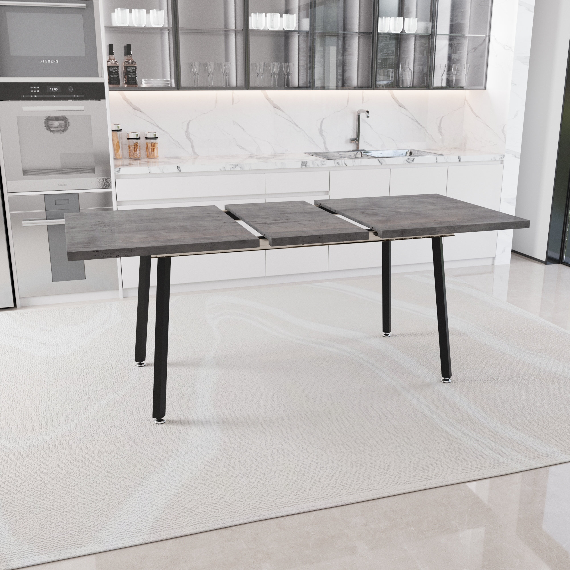 George Oliver "-70" expandable rectangular mdf dining table for 4-6 ...